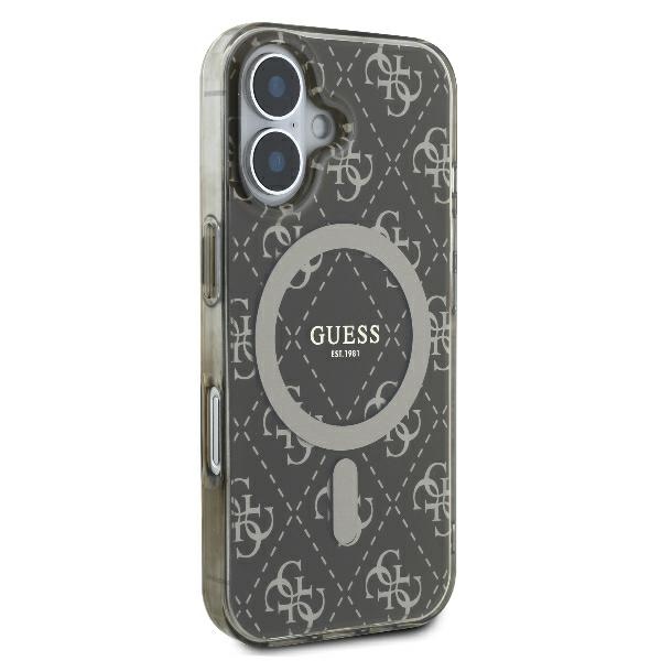Guess dėklas iPhone 16 Plus telefonui IML 4G Background MagSafe, rudas
