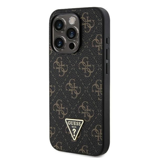 Guess New 4G Triangle dėklas, skirtas iPhone 16 Pro, juodas