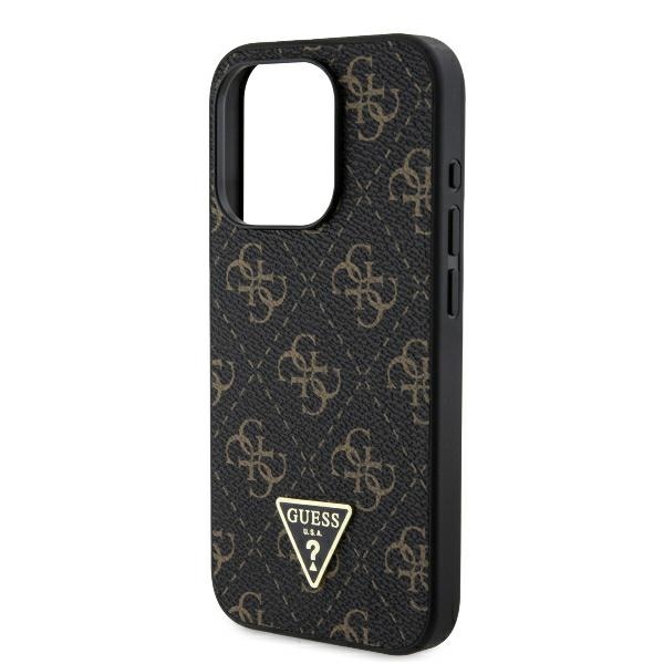 Guess New 4G Triangle dėklas, skirtas iPhone 16 Pro, juodas