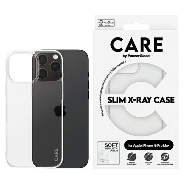 PanzerGlass CARE X-Ray Soft Basic dėklas, skirtas iPhone 16 Pro Max, skaidrus