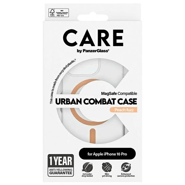 PanzerGlass iPhone 16 Pro Case CARE Flagship MagSafe, Peachy