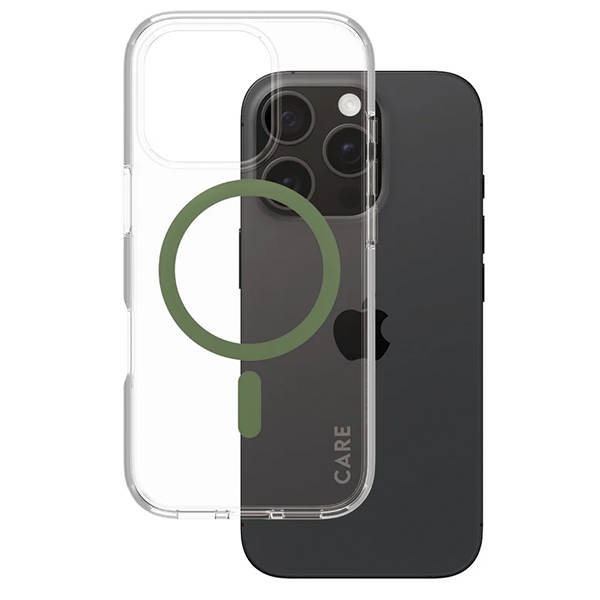 PanzerGlass CARE Flagship dėklas iPhone 16 Pro telefonui, žalias (MagSafe)