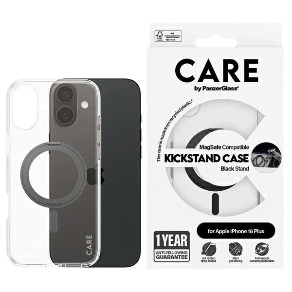 PanzerGlass iPhone 16 Plus Case Feature Kickstand with MagSafe, Black