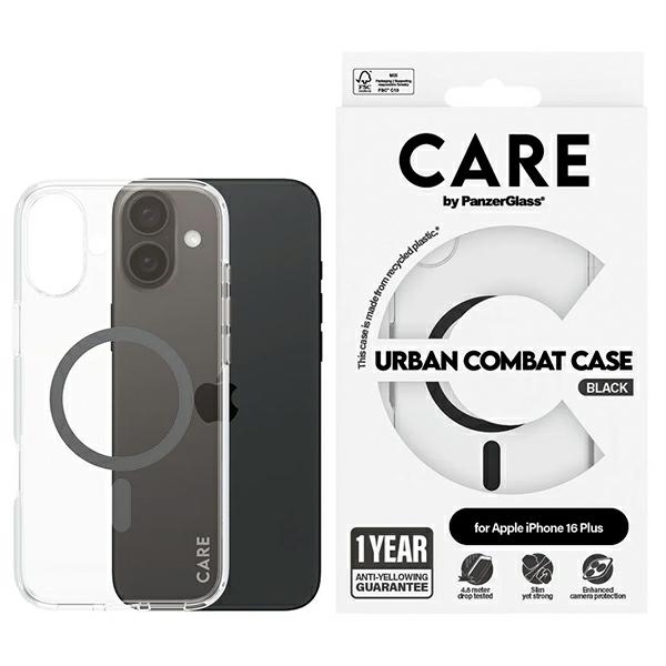 PanzerGlass iPhone 16 Plus Case CARE Flagship Case, Black (MagSafe)