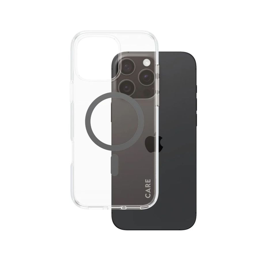PanzerGlass CARE Flagship Case dėklas iPhone 16 Pro Max, juodas/skaidrus