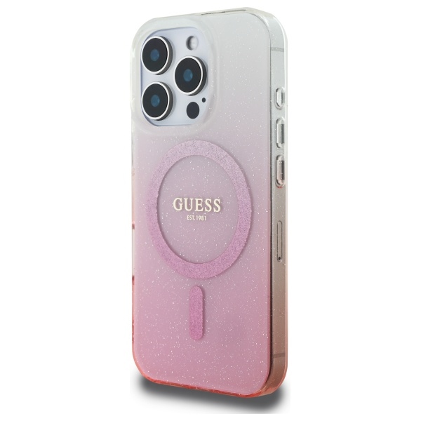 Guess iPhone 16 Pro Max Case IML Glitter Gradient MagSafe, Pink