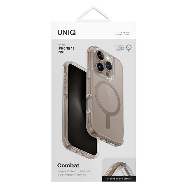 Uniq Combat MagClick dėklas, skirtas iPhone 16 Pro, auksinis