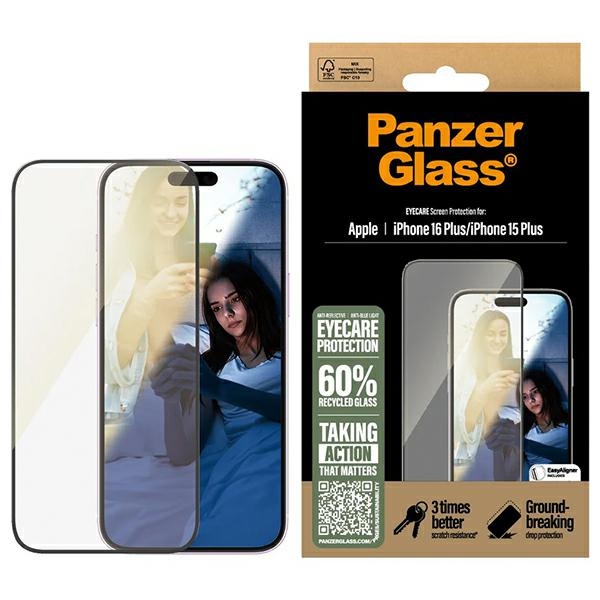 Apsauginis stiklas PanzerGlass iPhone 16 Plus EyeCare Ultra-Wide Fit