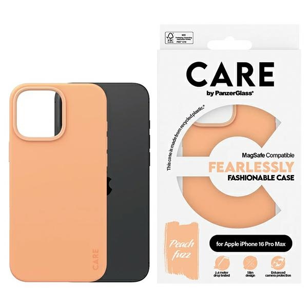 PanzerGlass CARE Fashion dėklas iPhone 16 Pro Max su MagSafe, persikinis