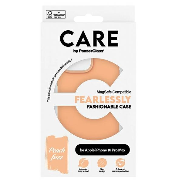 PanzerGlass CARE Fashion dėklas iPhone 16 Pro Max su MagSafe, persikinis