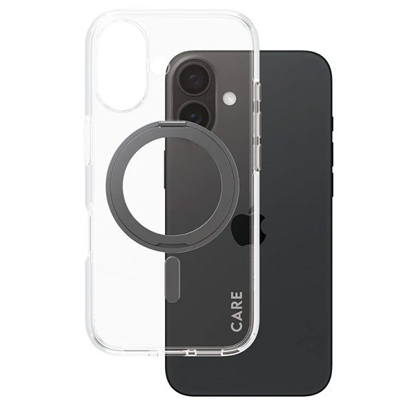 PanzerGlass iPhone 16 Case CARE Feature Kickstand MagSafe, Black