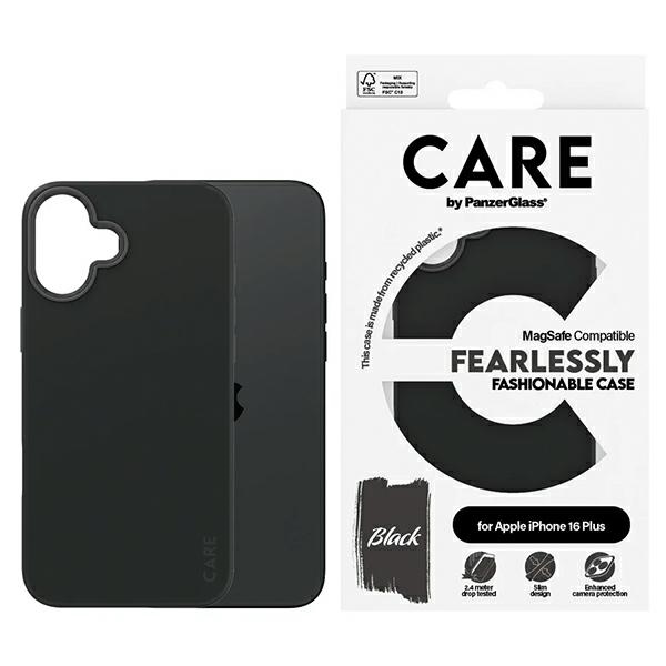 PanzerGlass CARE Fashion dėklas, skirtas iPhone 16 Plus, juodas