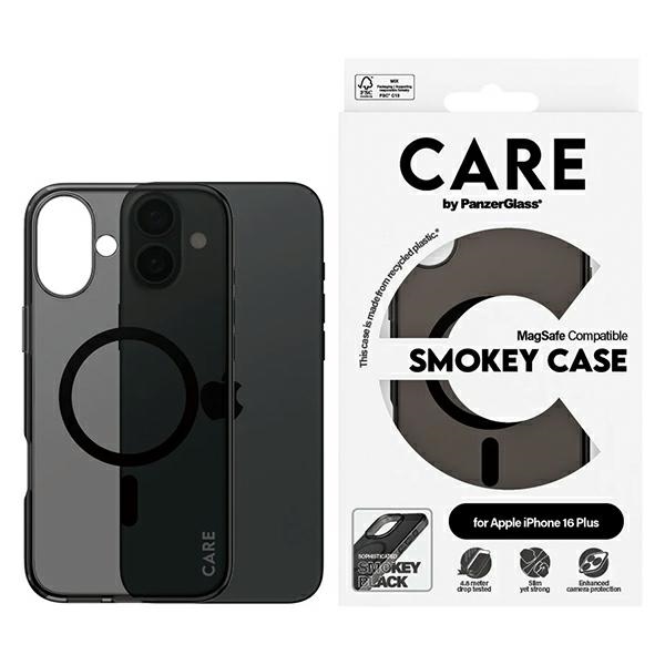 PanzerGlass iPhone 16 Plus Case CARE Flagship MagSafe, Smoke