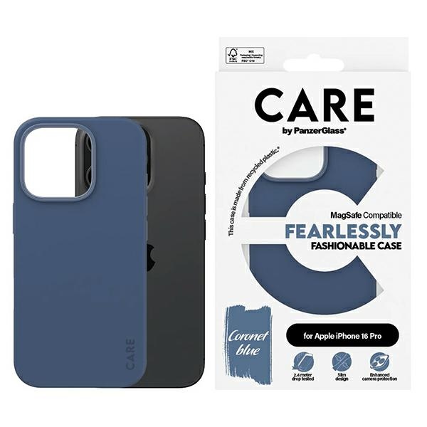 PanzerGlass CARE Fashion Case dėklas iPhone 16 Pro, mėlynas (MagSafe)