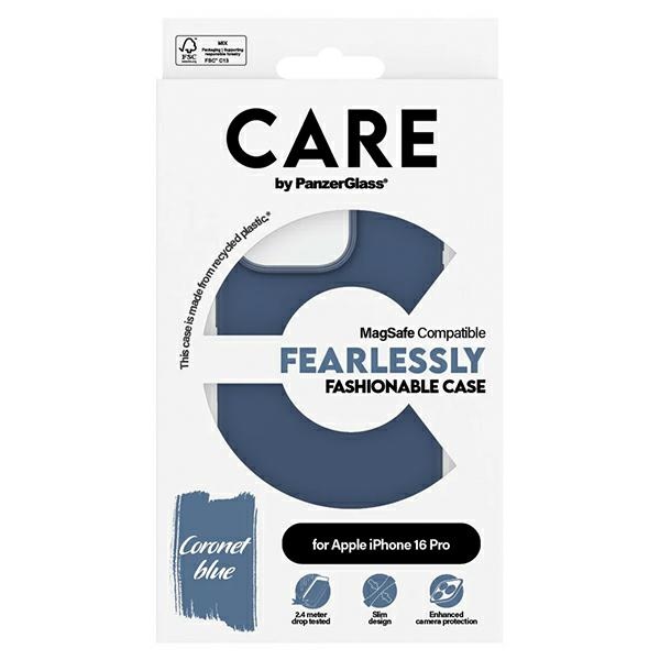 PanzerGlass CARE Fashion Case dėklas iPhone 16 Pro, mėlynas (MagSafe)