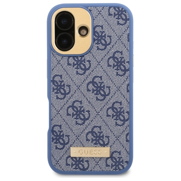 Guess iPhone 16 Case 4G Logo Plate MagSafe, Blue