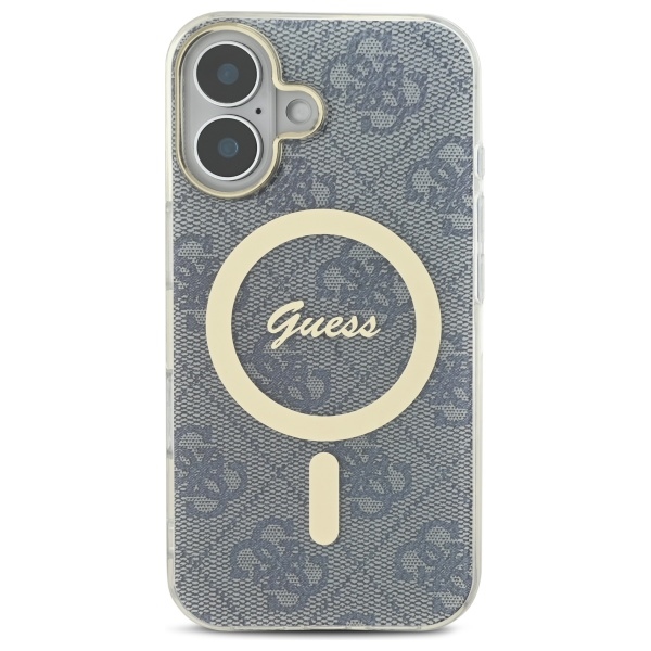 Guess dėklas iPhone 16 telefonui IML 4G MagSafe, mėlynas