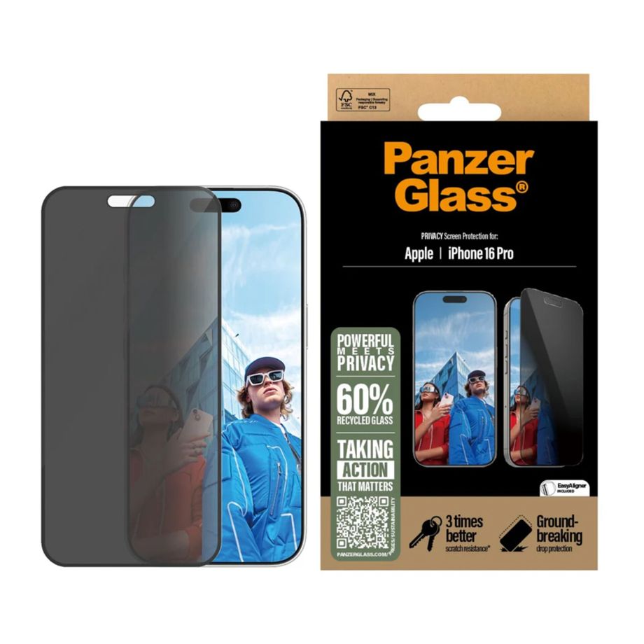 PanzerGlass iPhone 16 Pro apsauginis stiklas Privacy Ultra-Wide Fit