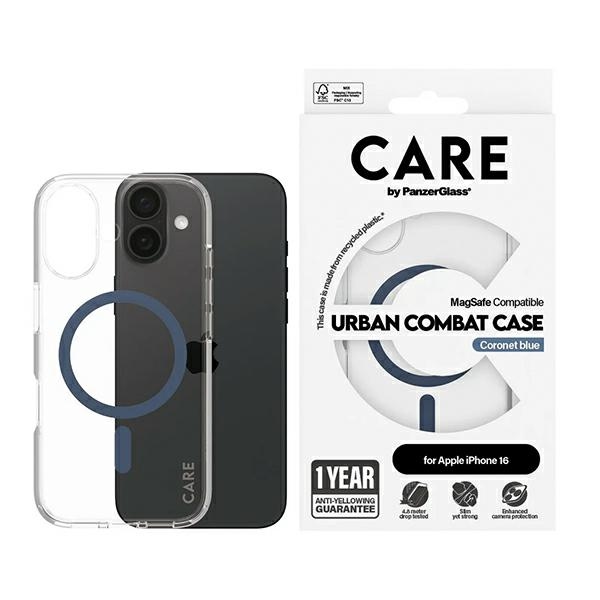 CARE by PanzerGlass Flagship Case for iPhone 16 with MagSafe, Blue