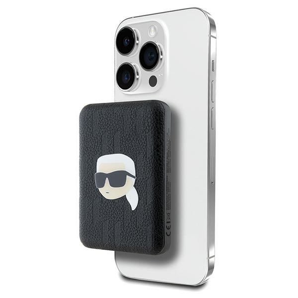 Karl Lagerfeld 5000mAh MagSafe išorinė baterija Karl Head Pin, juoda