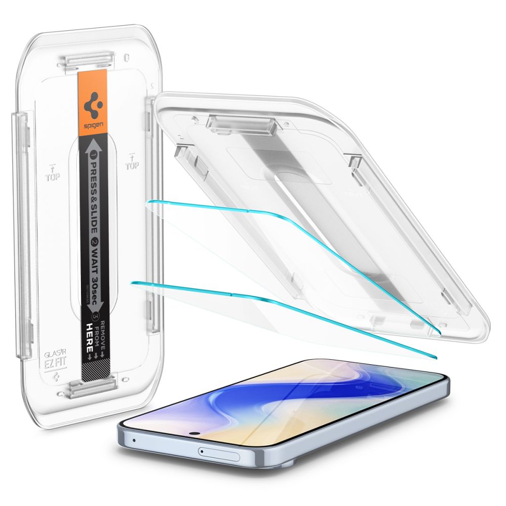 Apsauginis stiklas Spigen Glas.tR EZ Fit, skirtas Google Pixel 10 / 10 Pro / 9 / 9 Pro (2 vnt.)