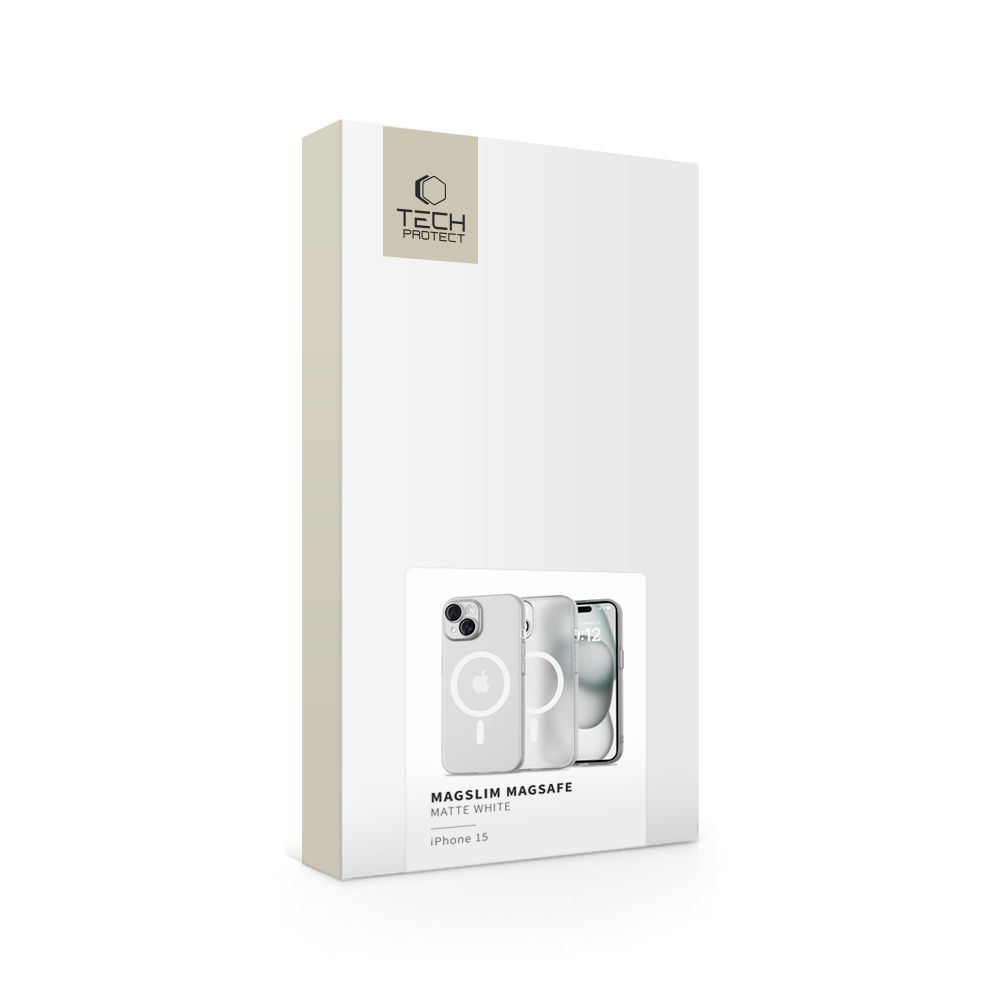 Apple iPhone 15 6.1\'\' Tech-Protect MagSlim MagSafe Case Cover, White
