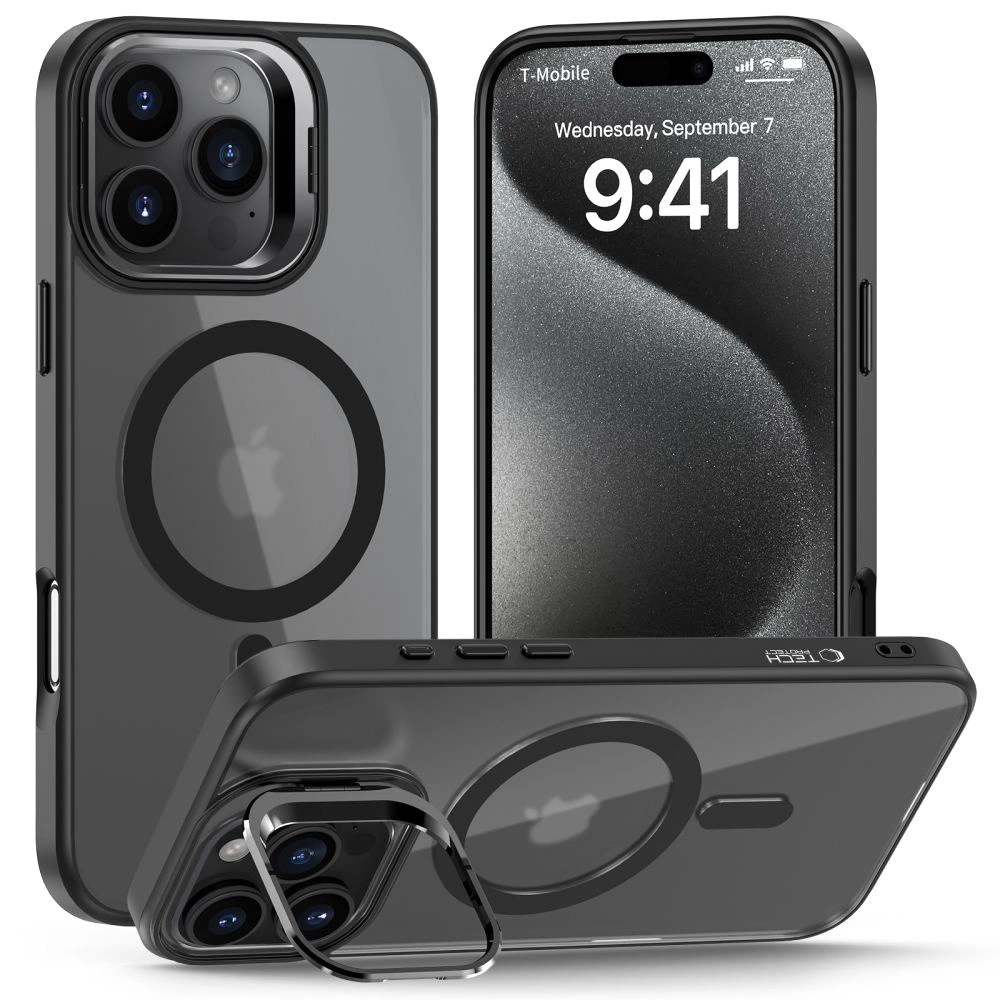 Apple iPhone 15 Pro 6.1'' Tech-Protect MagStand MagSafe Case Cover, Black