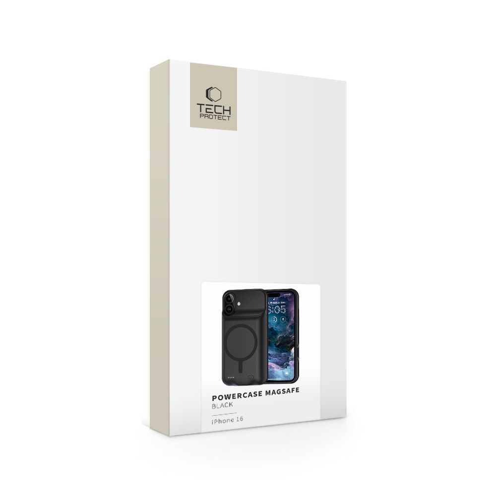 Tech-Protect PowerCase MagSafe dėklas-išorinė baterija iPhone 16 (7000 mAh), juodas