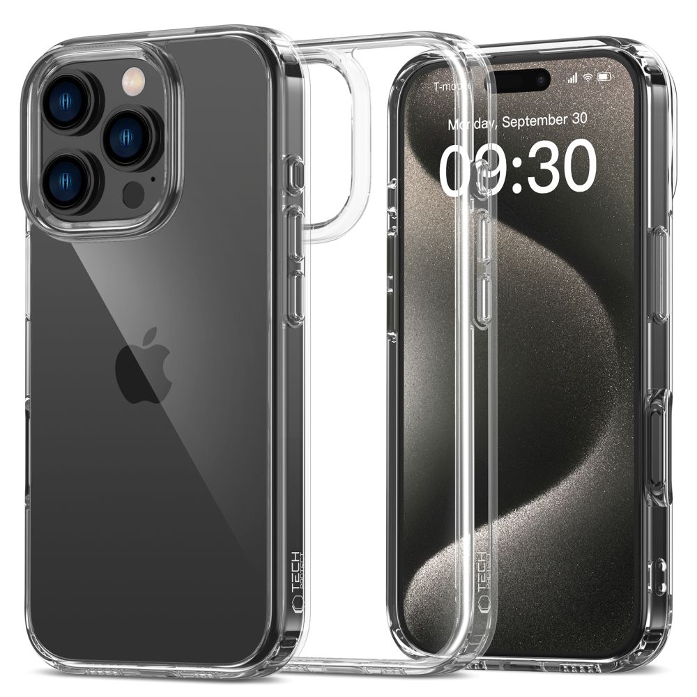 Tech-Protect FlexAir Hybrid dėklas, skirtas iPhone 16 Pro, Skaidrus
