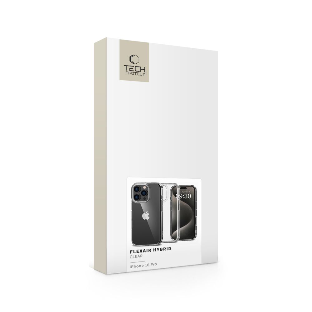Tech-Protect FlexAir Hybrid dėklas, skirtas iPhone 16 Pro, Skaidrus