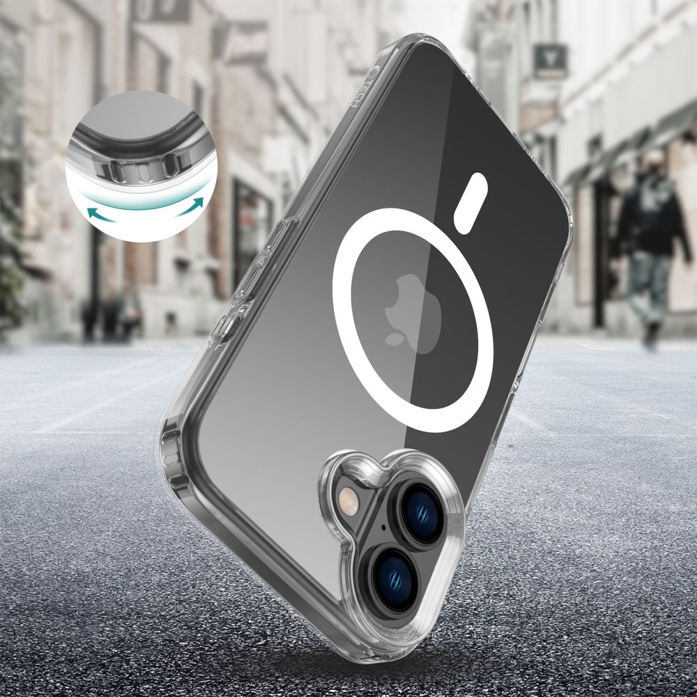 Tech-Protect FlexAir Hybrid MagSafe dėklas iPhone 16, skaidrus