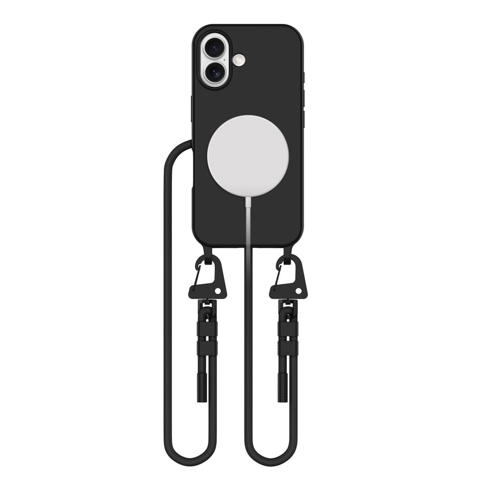 Dėklas Tech-Protect MagNecklace su MagSafe skirtas iPhone 16, juodas
