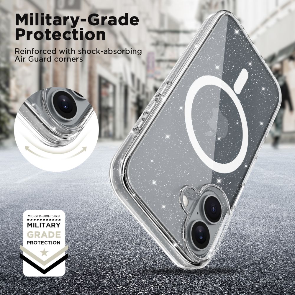 Dėklas Tech-Protect FlexAir Hybrid MagSafe skirtas iPhone 16, skaidrus
