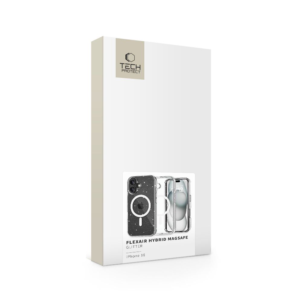 Dėklas Tech-Protect FlexAir Hybrid MagSafe skirtas iPhone 16, skaidrus