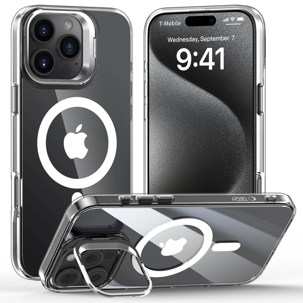 Apple iPhone 16 Pro Max 6.9'' Tech-Protect MagStand MagSafe Case Cover, Clear