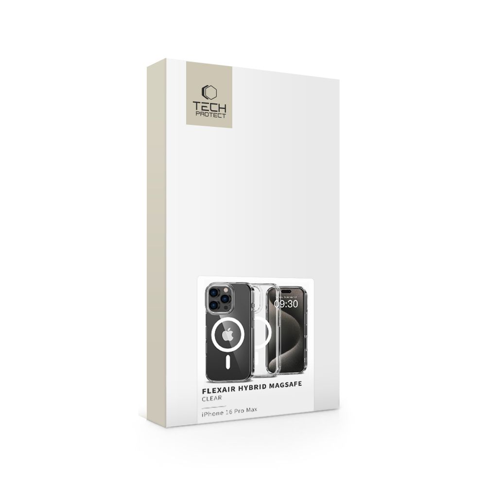 Tech-Protect dėklas iPhone 16 Pro Max FlexAir Hybrid MagSafe, skaidrus