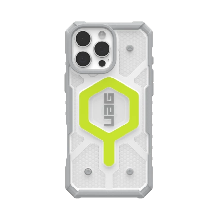 UAG Pathfinder Clear MagSafe dėklas, skirtas iPhone 16 Pro Max, žalias