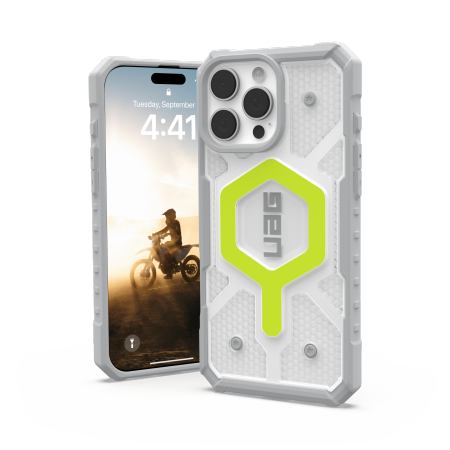 UAG Pathfinder Clear MagSafe dėklas, skirtas iPhone 16 Pro Max, žalias