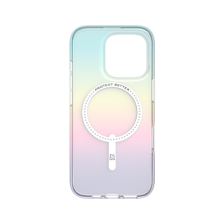 ZAGG Milan Snap MagSafe dėklas iPhone 16 Pro telefonui, vaivorykštinis