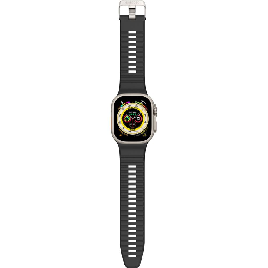 „Decoded Ultra Traction“ silikoninis dirželis „Apple Watch“ (49/45/44/42mm), juodas