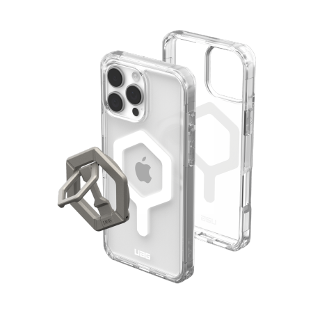 UAG Plyo MagSafe dėklas su magnetiniu stovu iPhone 16 Pro Max, titano spalvos