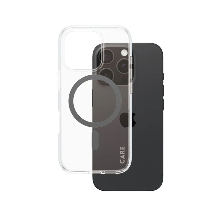 PanzerGlass 1346 CARE Flagship dėklas iPhone 16 Pro, Skaidrus / Juodas