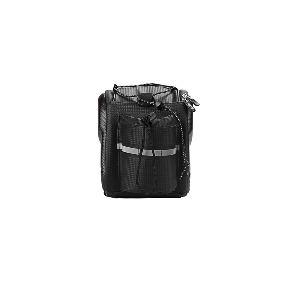 WYA36Y7S Bike Pannier Bag with Long Strap and Expandable Side Pockets - Black