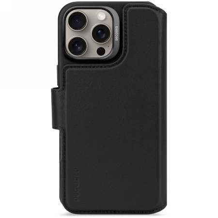 Decoded Leather Detachable Wallet MagSafe dėklas iPhone 16 Pro Max, juodas