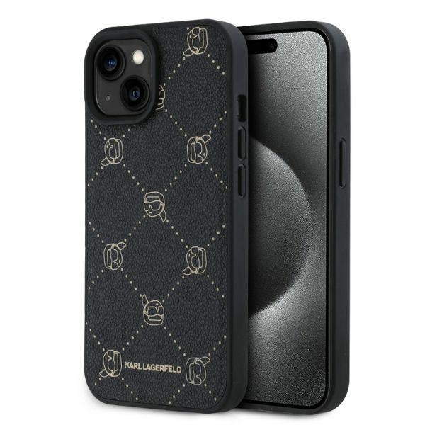Karl Lagerfeld dėklas iPhone 15 telefonui MagSafe Karl Heads, juodas