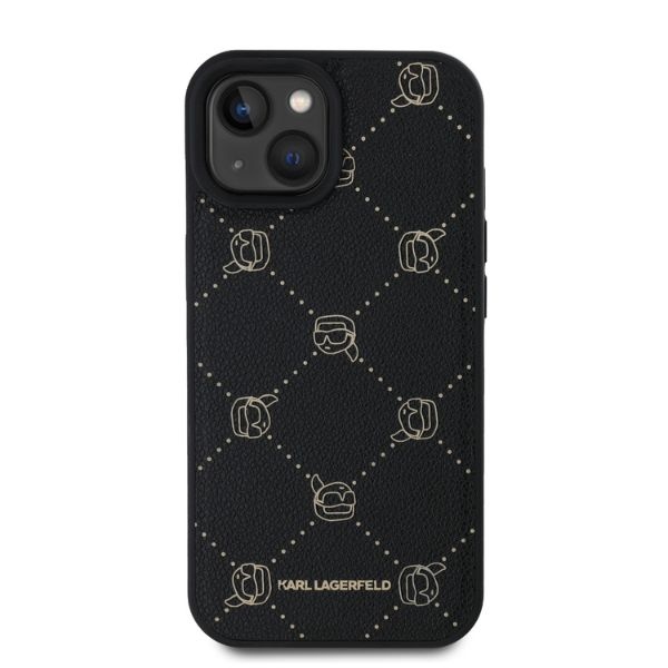 Karl Lagerfeld dėklas iPhone 15 telefonui MagSafe Karl Heads, juodas