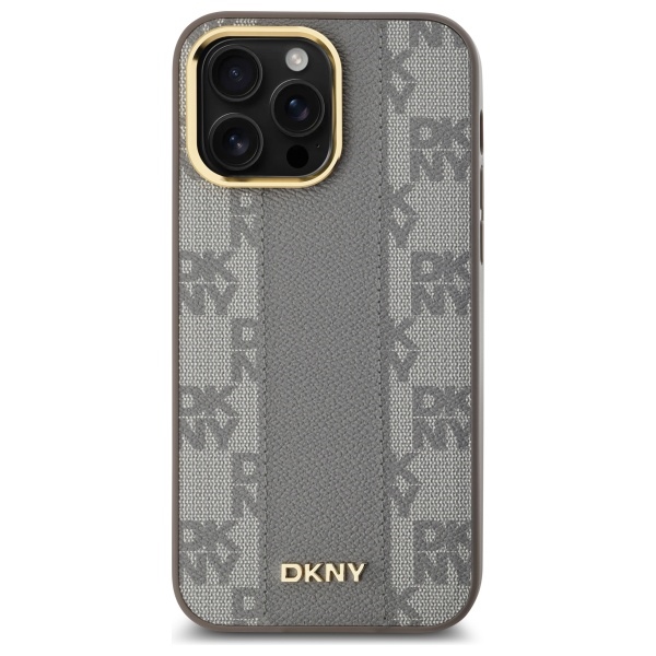 DKNY dėklas iPhone 14 Pro Max telefonui su MagSafe, smėlio spalvos