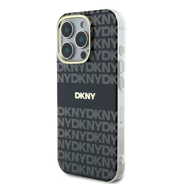 Apple iPhone 16 Pro Max 6.9\'\' DKNY Repeat Texture Pattern With Stripe Case Cover, Black