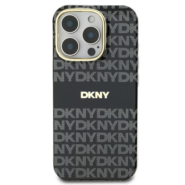 Apple iPhone 16 Pro Max 6.9\'\' DKNY Repeat Texture Pattern With Stripe Case Cover, Black