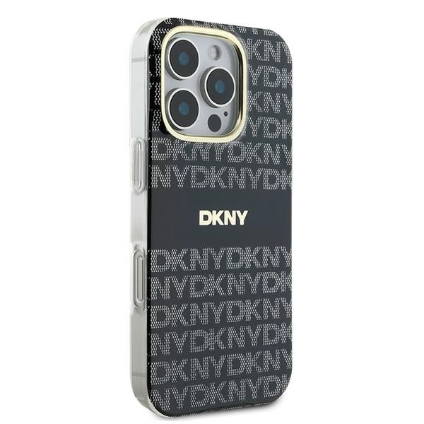 Apple iPhone 16 Pro Max 6.9\'\' DKNY Repeat Texture Pattern With Stripe Case Cover, Black